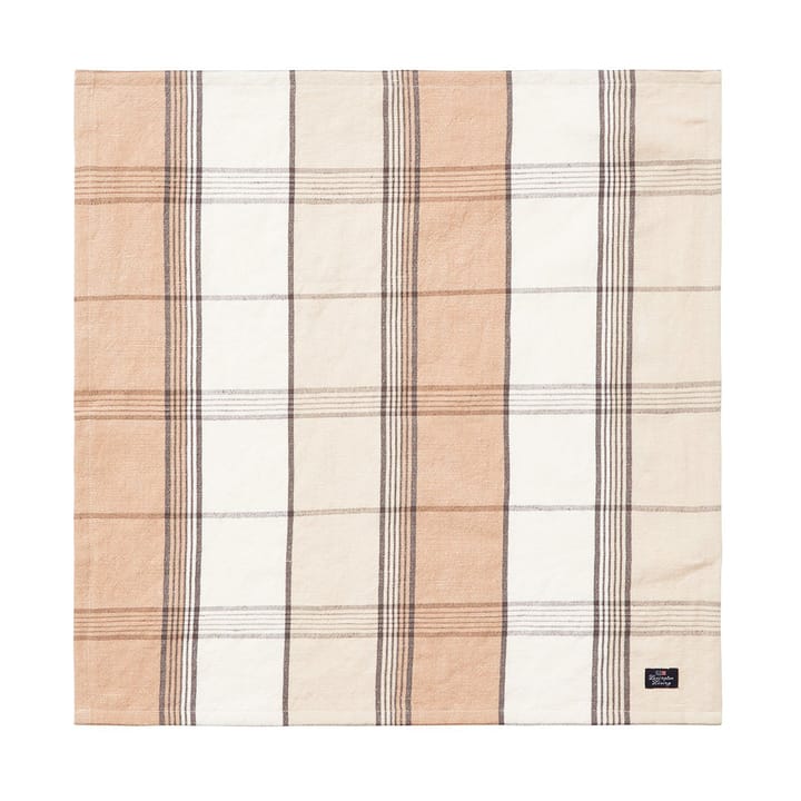 Checked Linen/Cotton stofserviet 50x50 cm - Beige - Lexington