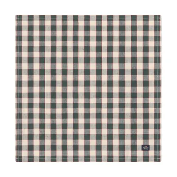 Checked Linen/Cotton stofserviet 50x50 cm - Green-light beige-red - Lexington