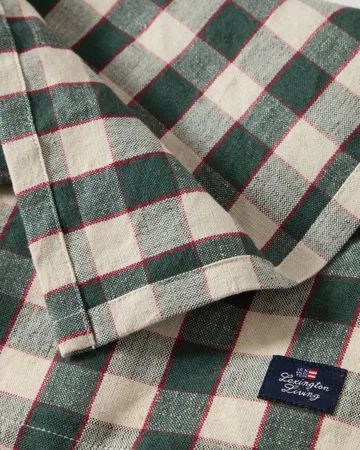 Checked Linen/Cotton stofserviet 50x50 cm - Green-light beige-red - Lexington