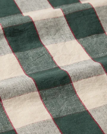 Checked linned/bomulds viskestykke 50x70 cm - Green-light beige-red - Lexington