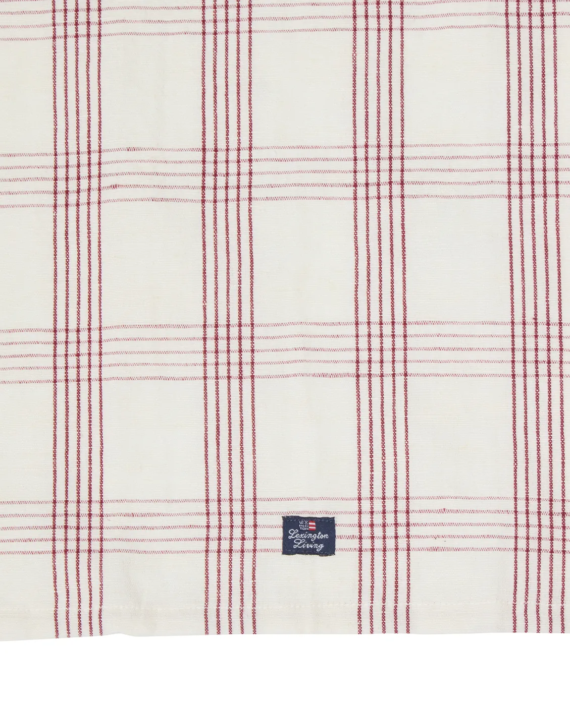 Checked linned/bomulds viskestykke 50x70 cm, White-red Lexington