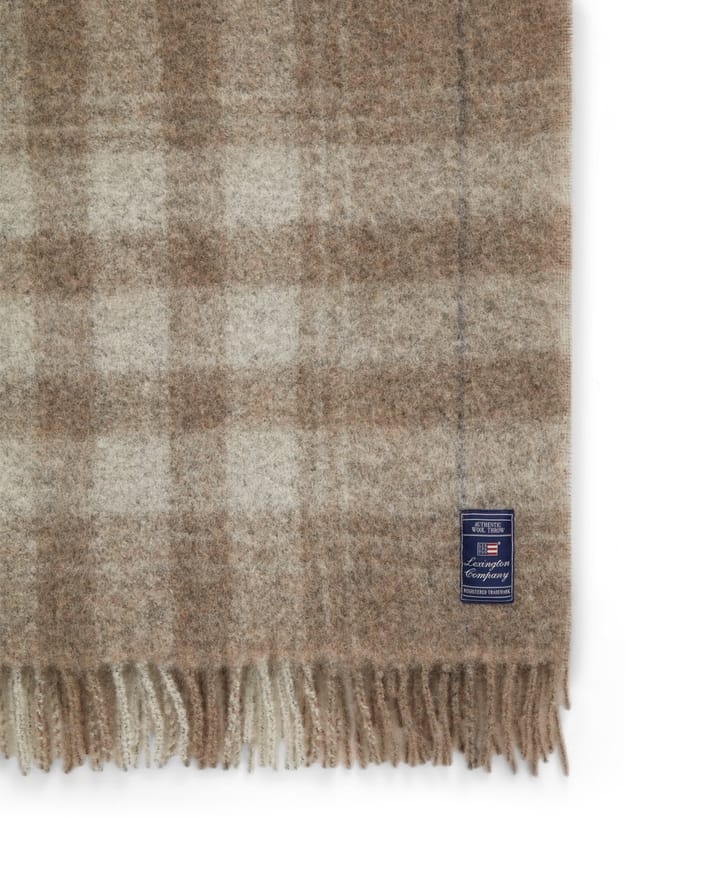 Checked Mohair Mix plaid 130x170 cm, Beige/White/Gray Lexington