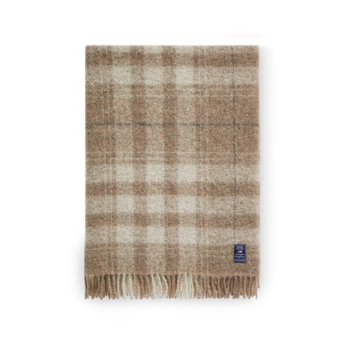 Checked Mohair Mix plaid 130x170 cm, Beige/White/Gray Lexington