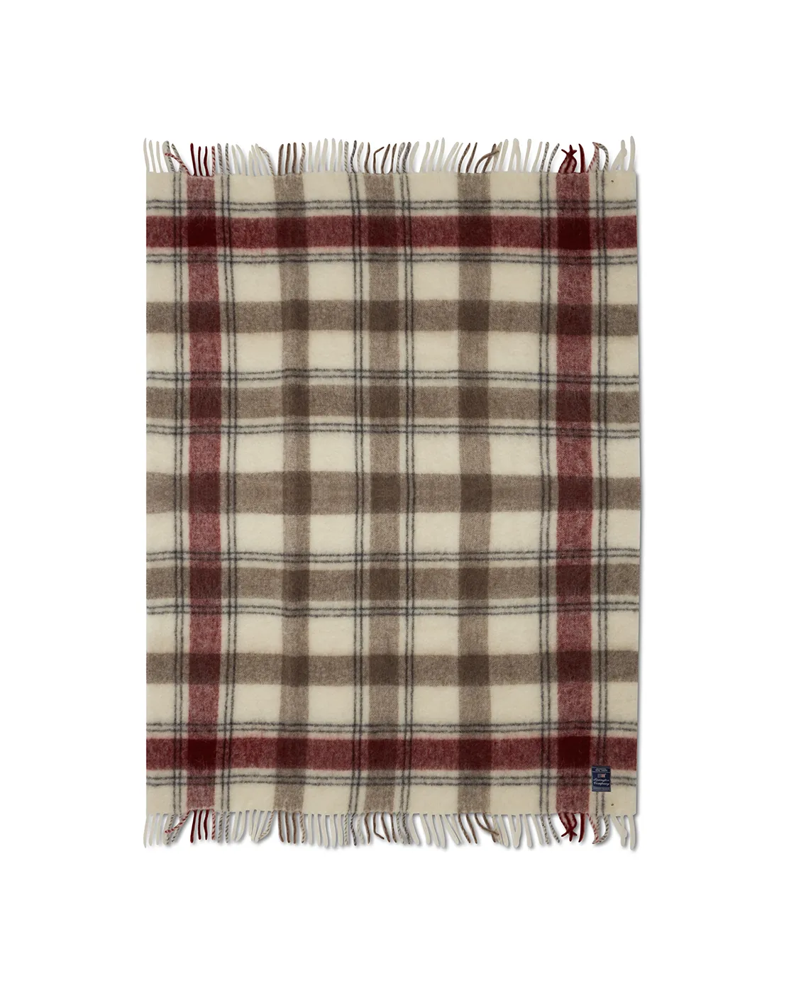 Checked Mohair Mix plaid 130x170 cm, Red/Beige/White Lexington