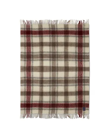 Checked Mohair Mix plaid 130x170 cm - Red/Beige/White - Lexington
