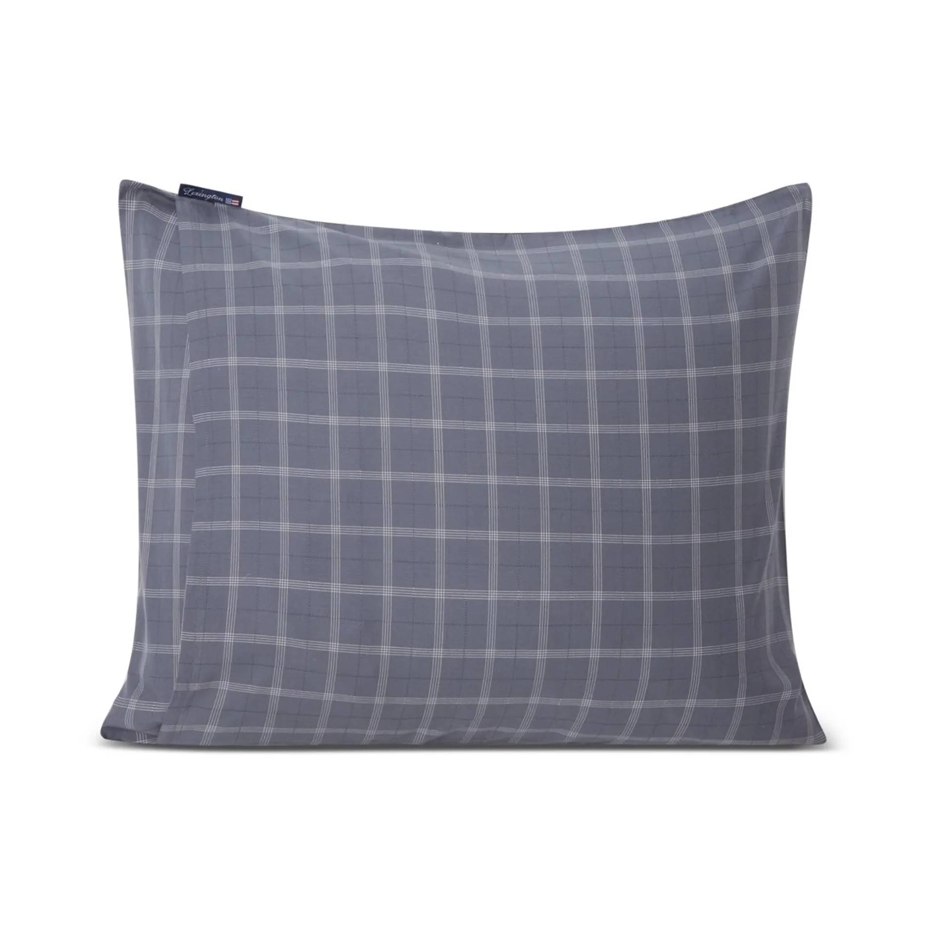 Checked Pinpoint Oxford pudebetræk 50x60 cm, Dove Lexington