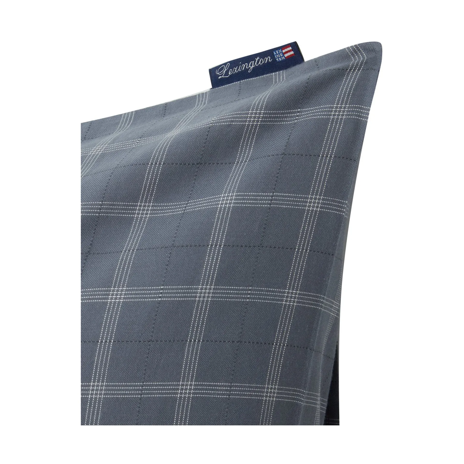 Checked Pinpoint Oxford pudebetræk 50x60 cm, Dove Lexington