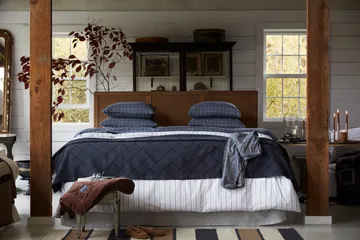 Checked Pinpoint Oxford pudebetræk 50x60 cm - Dove - Lexington