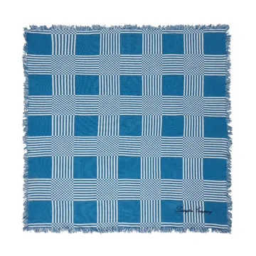 Checked Recycled Cotton picnic-tæppe 150x150 cm - Blue - Lexington