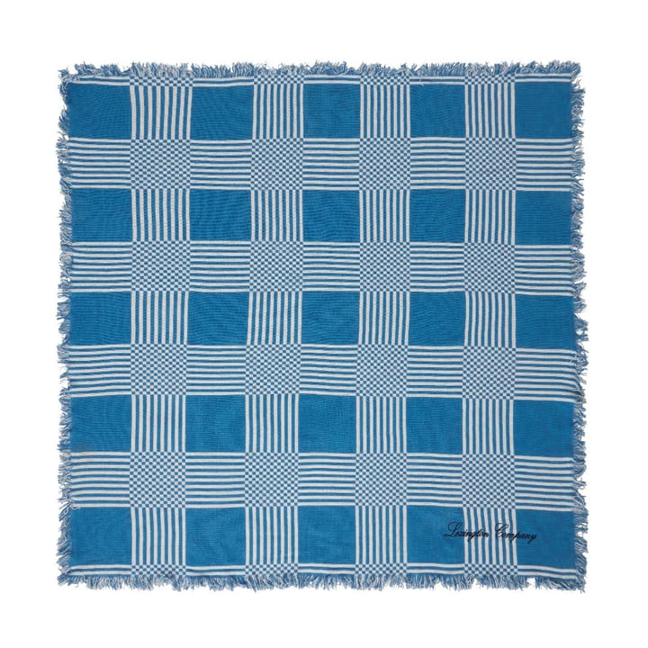 Checked Recycled Cotton picnic-tæppe 150x150 cm - Blue - Lexington