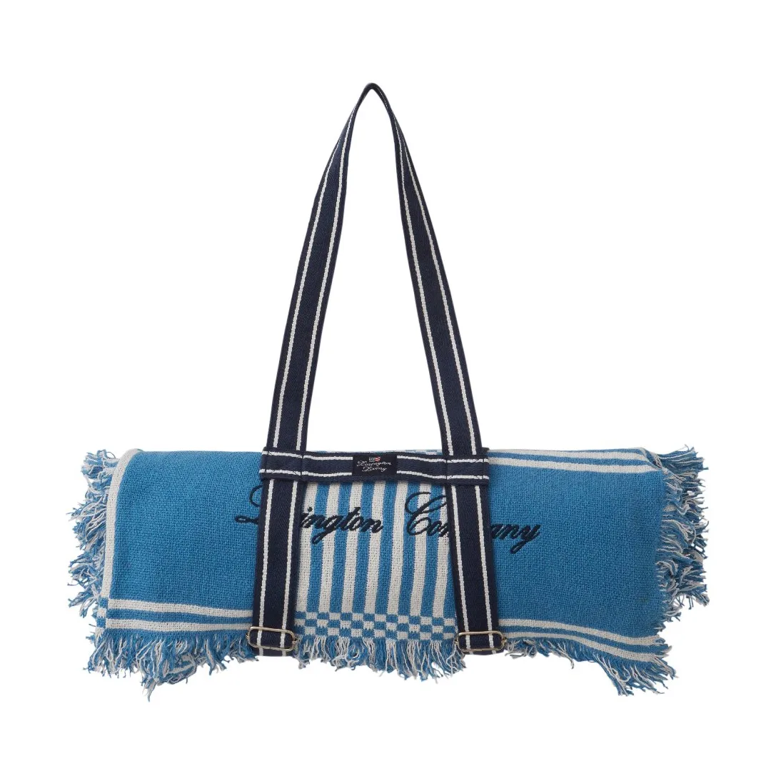 Checked Recycled Cotton picnic-tæppe 150x150 cm, Blue Lexington