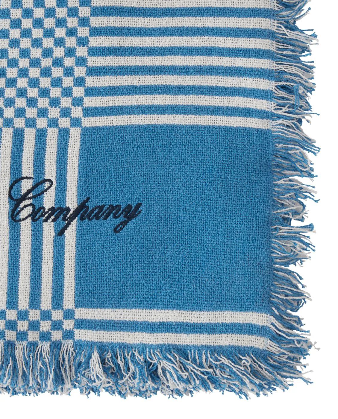 Checked Recycled Cotton picnic-tæppe 150x150 cm, Blue Lexington