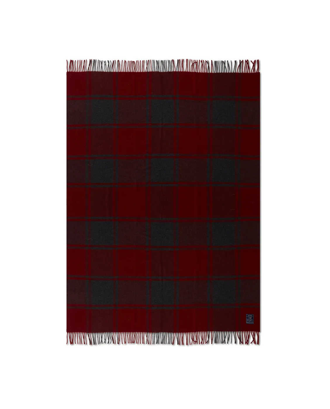 Checked Recycled uldplaid 130x170 cm, Red/Dark grey Lexington