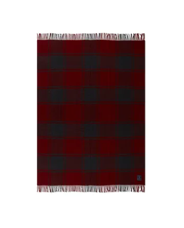 Checked Recycled uldplaid 130x170 cm - Red/Dark grey - Lexington