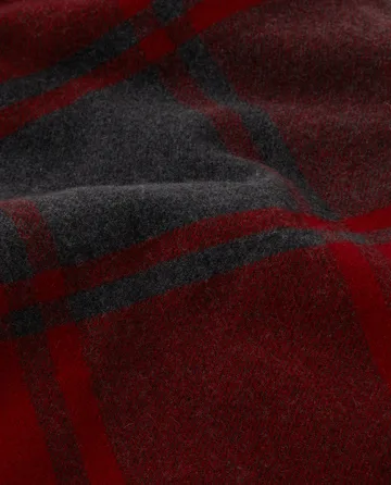 Checked Recycled uldplaid 130x170 cm - Red/Dark grey - Lexington