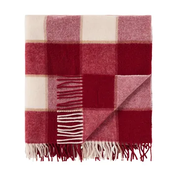 Checked Recycled Wool plaid 130x170 cm - Red-Light beige-beige - Lexington