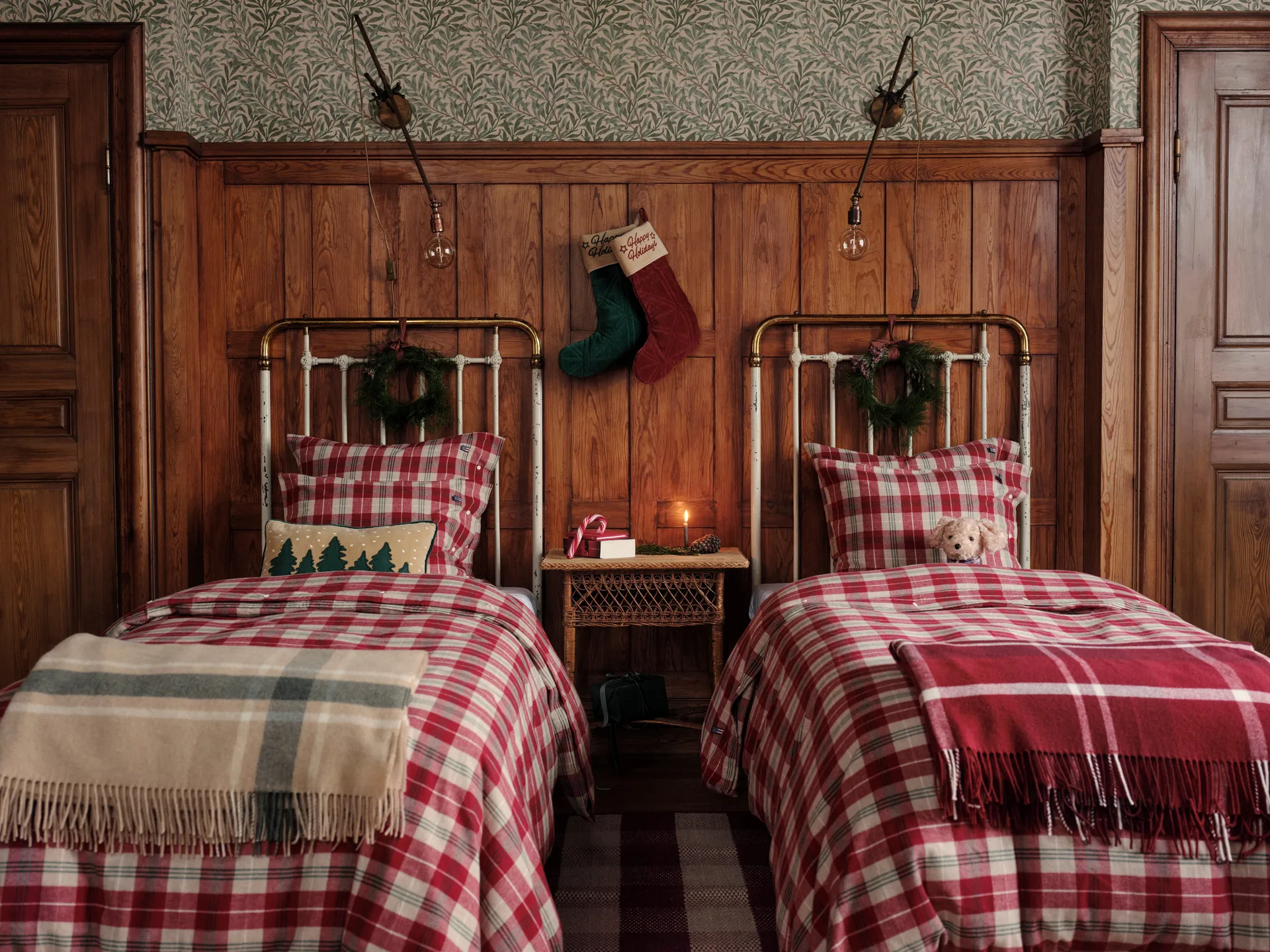 CheckedRecycled plaid 130x170 cm, Rød-hvid Lexington