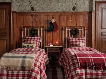 CheckedRecycled plaid 130x170 cm - Rød-hvid - Lexington