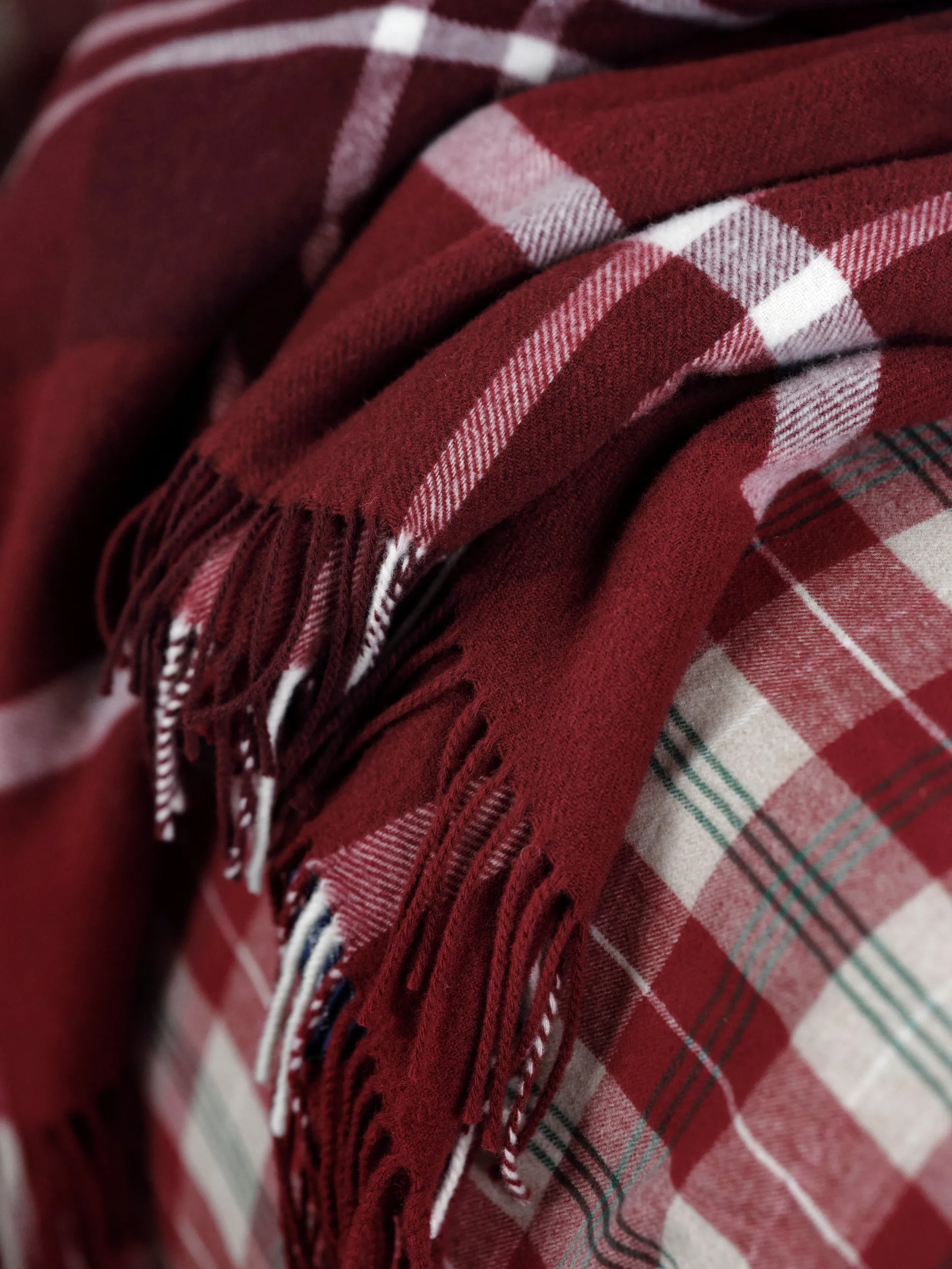 CheckedRecycled plaid 130x170 cm, Rød-hvid Lexington