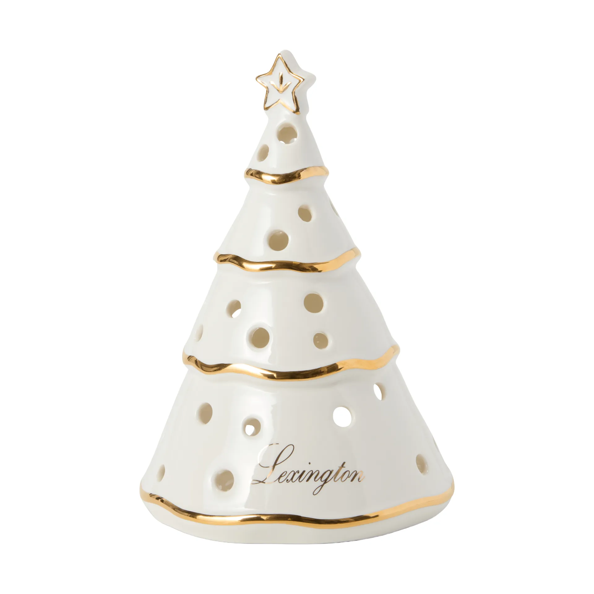 Christmas Tree lyslygte, White-gold, 16,5 cm Lexington