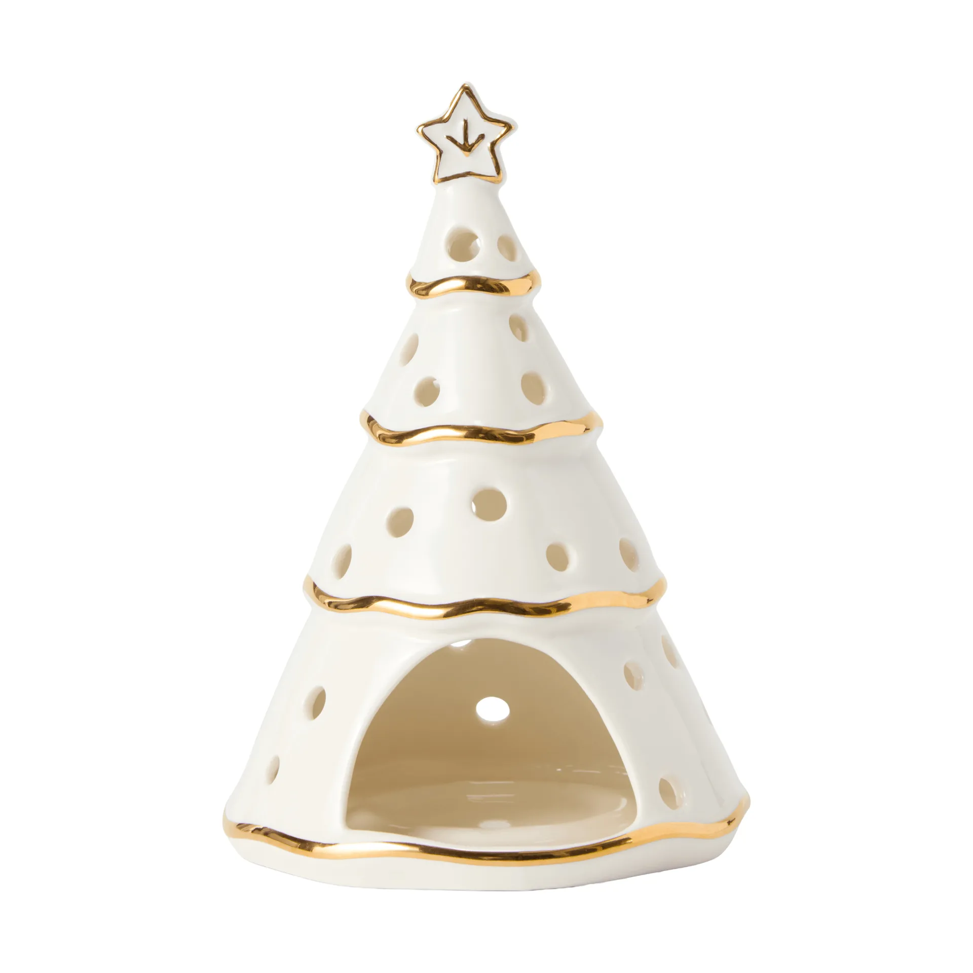 Christmas Tree lyslygte, White-gold, 16,5 cm Lexington