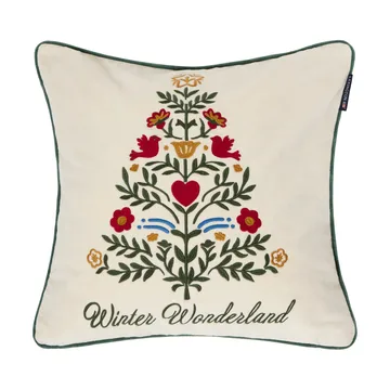 Christmas Tree velvet pudebetræk - Light beige-multi, 50x50 cm - Lexington