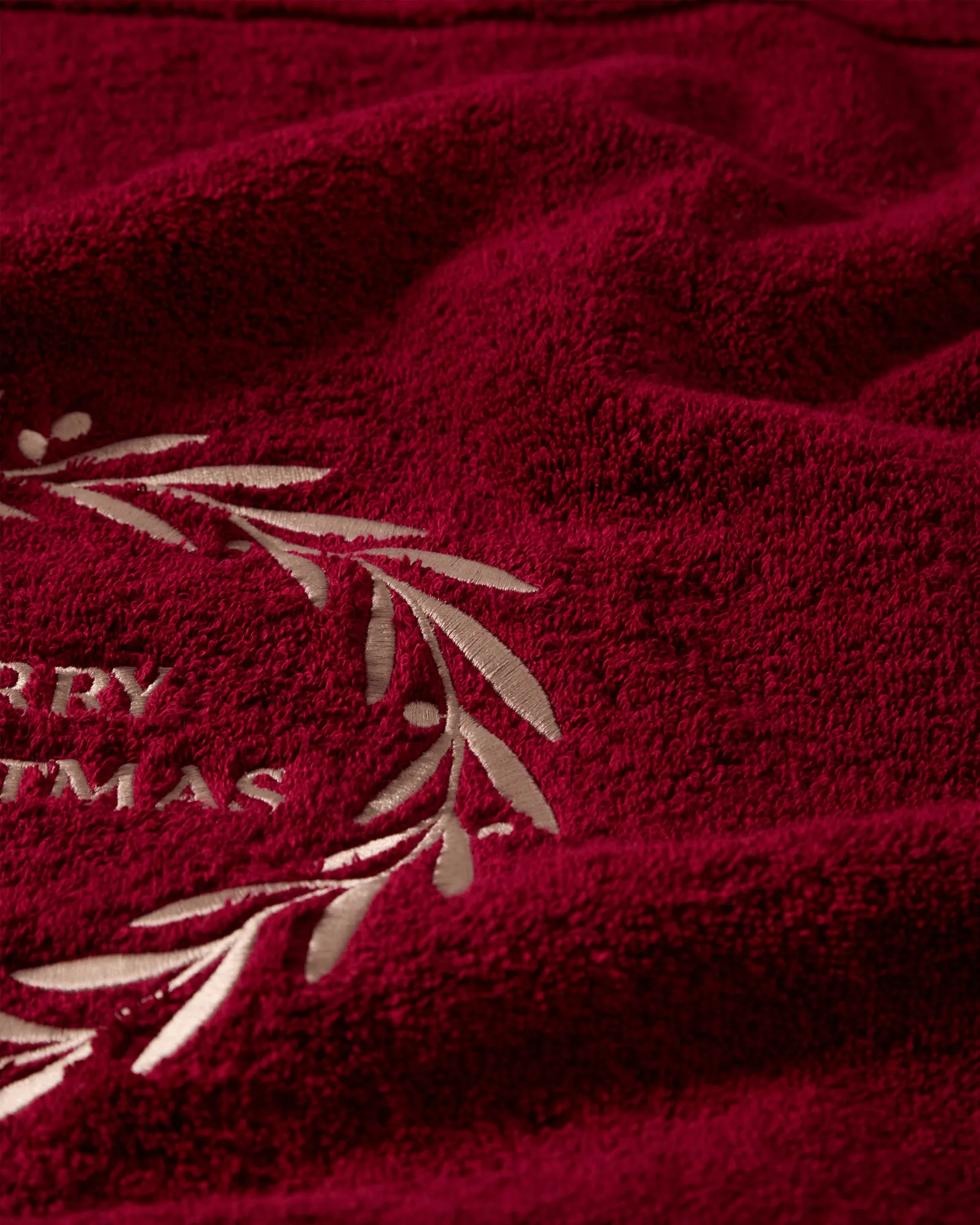 Christmas Wreath håndklæde, Wine, 50x70 cm Lexington