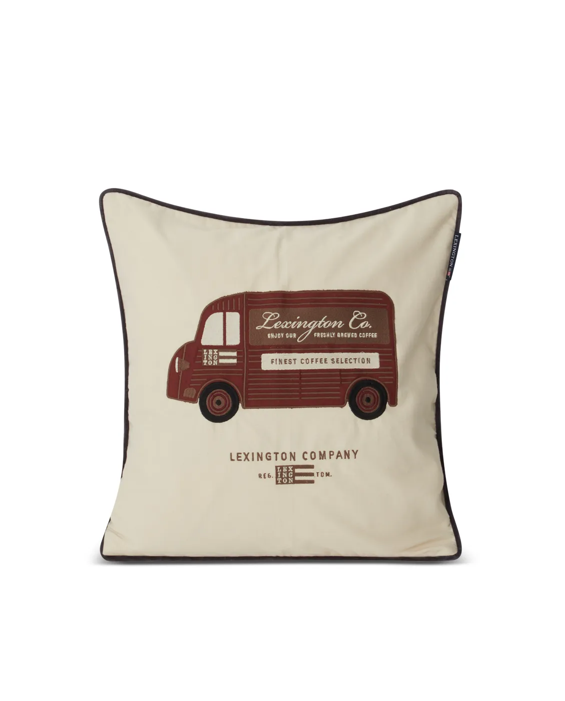 Coffee Truck pudebetræk 50x50 cm bomuld-twill, Beige-brun Lexington