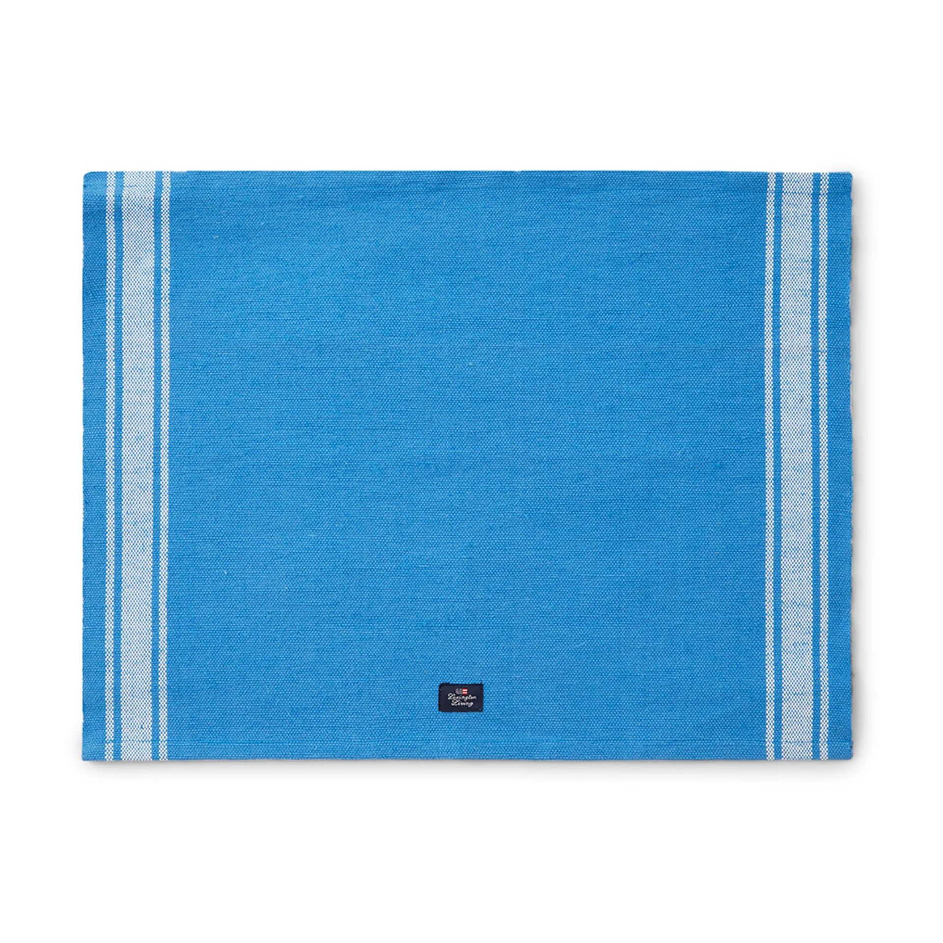 Cotton Jute Placemat with Side Stripes 40x50 cm, Blå/Hvid Lexington
