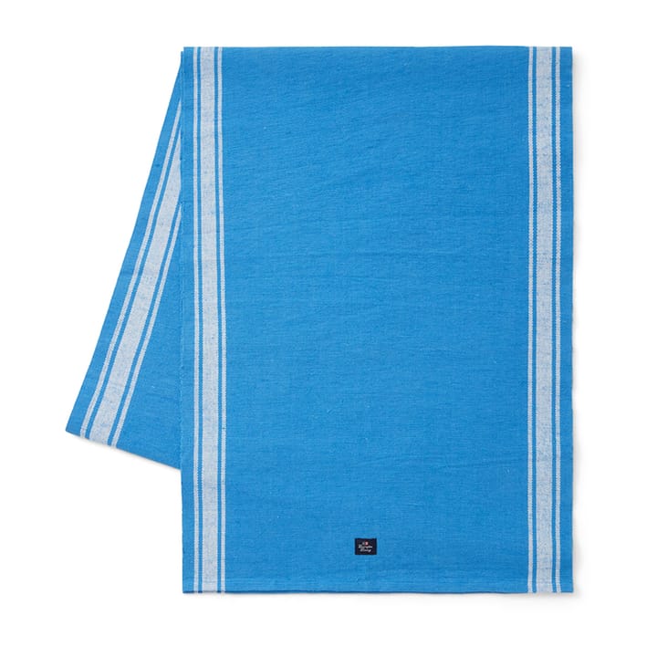 Cotton Jute Runner with Side Stripes 50x250 cm - Blå/Hvid - Lexington