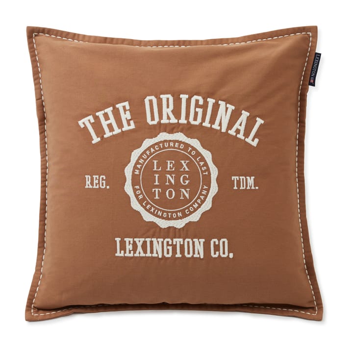 Cotton Twill Logo Message pudebetræk 50x50 - Dark beige
 - Lexington