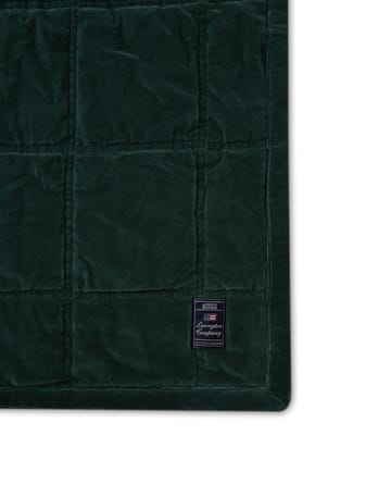 Cotton Velvet quilted sengetæppe 160x240 cm - Green - Lexington