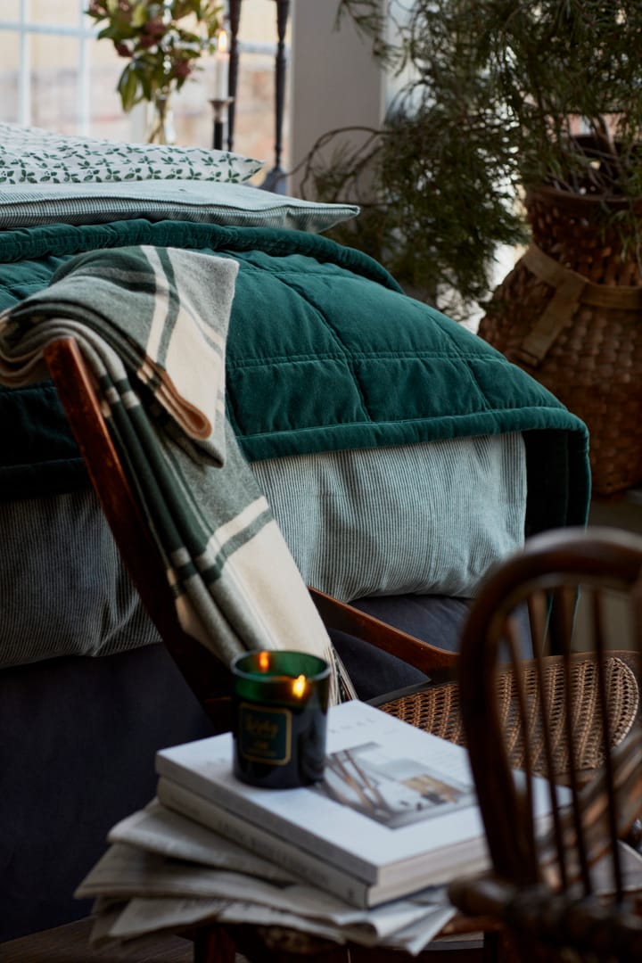 Cotton Velvet quilted sengetæppe 160x240 cm - Green - Lexington