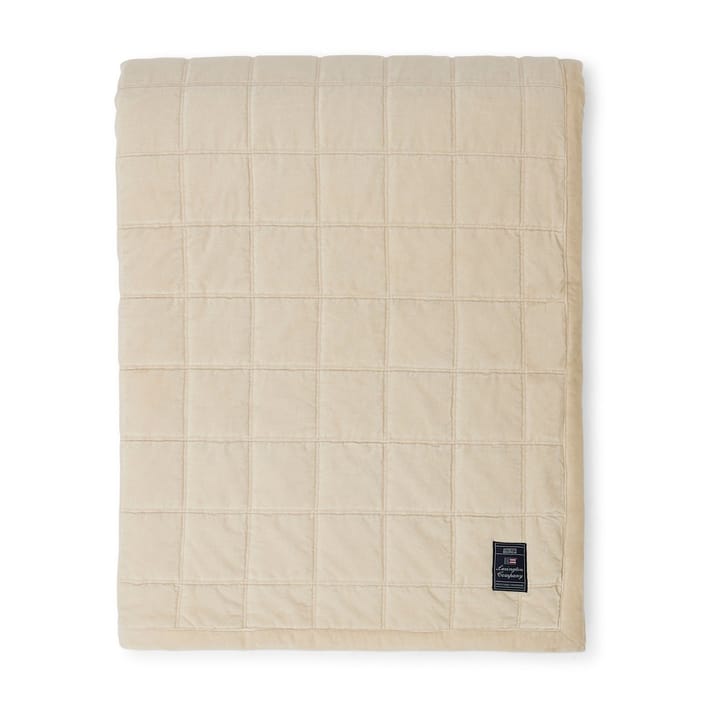 Cotton Velvet quilted sengetæppe 160x240 cm - Light beige - Lexington