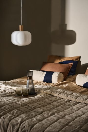 Cotton Velvet quilted sengetæppe 240x260 cm - Light beige - Lexington