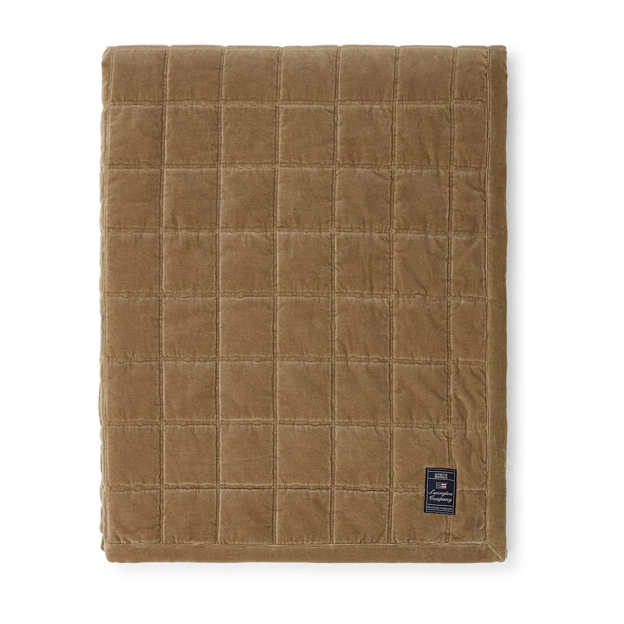 Cotton Velvet quilted sengetæppe 240x260 cm, Walnut Lexington