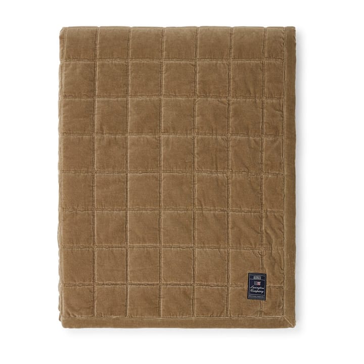 Cotton Velvet quilted sengetæppe 240x260 cm - Walnut - Lexington