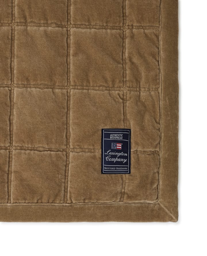 Cotton Velvet quilted sengetæppe 240x260 cm, Walnut Lexington