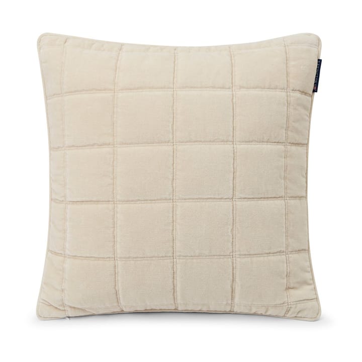 Cotton Velvet quiltet pudebetræk 50x50 cm, Light beige Lexington