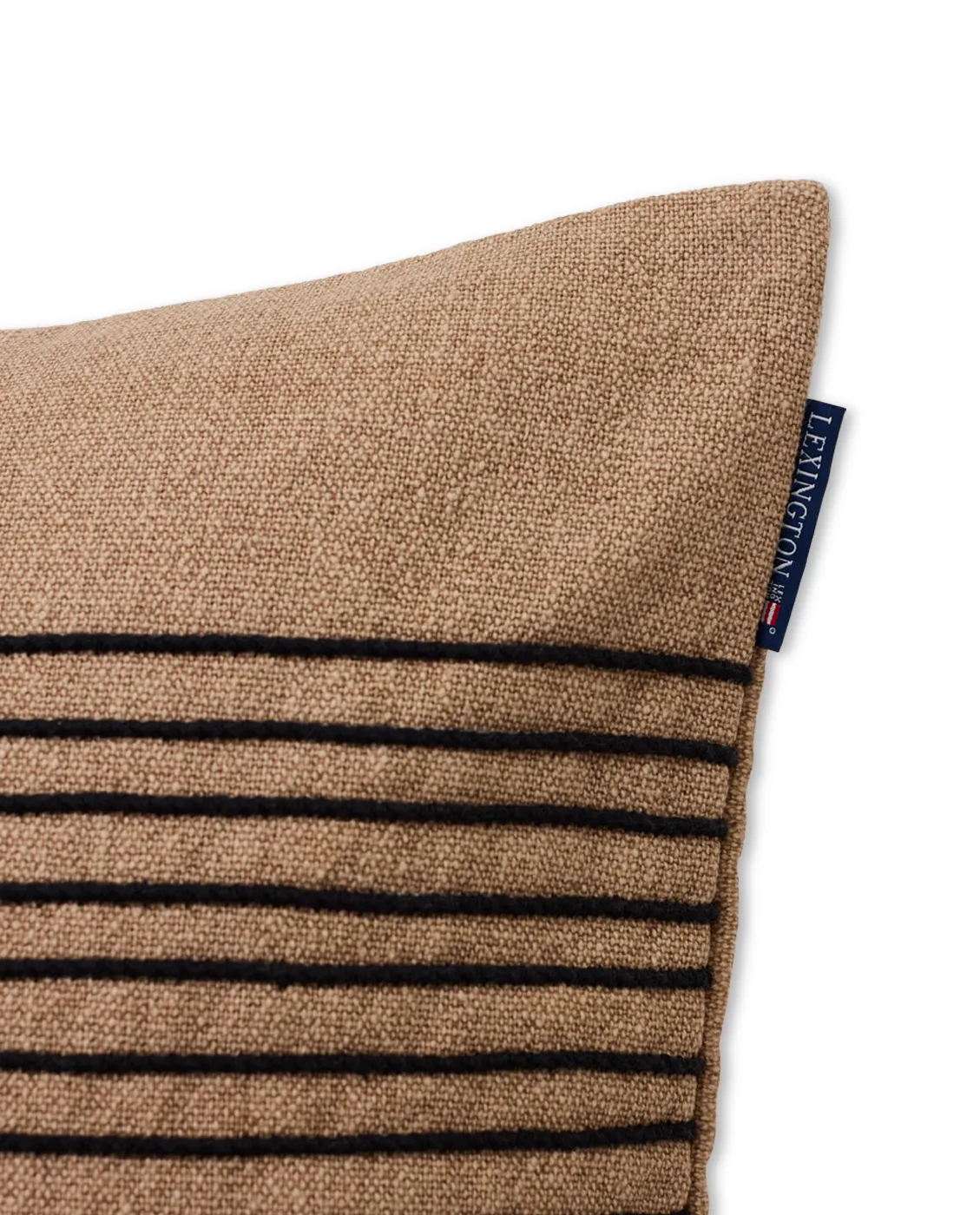 Deco Striped Cotton Canvas pudebetræk 50x50 cm, Beige/Gray Lexington
