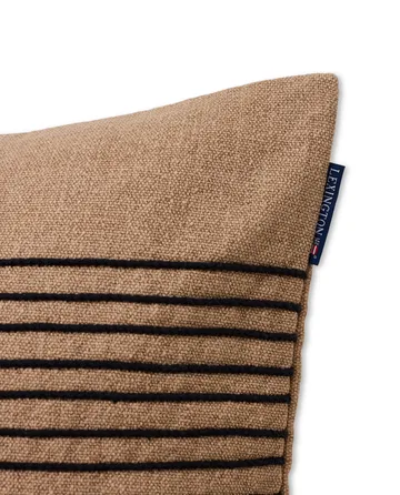 Deco Striped Cotton Canvas pudebetræk 50x50 cm - Beige/Gray - Lexington