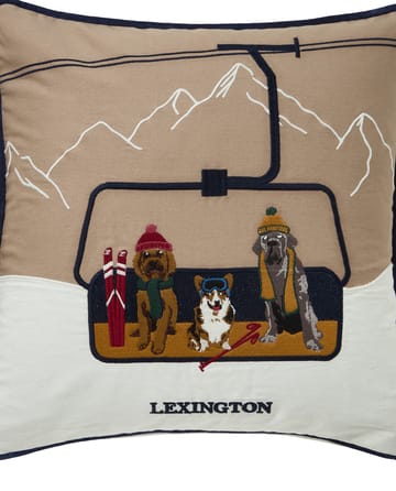 Dog lift øko. bomuld twill pudebetræk 50x50 cm - Beige-white - Lexington
