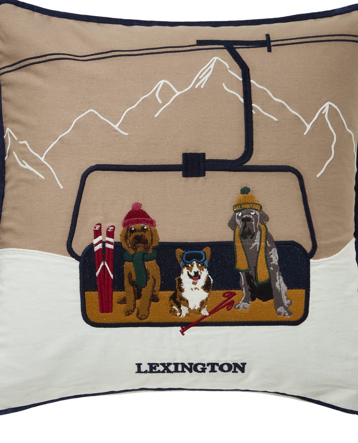 Dog lift øko. bomuld twill pudebetræk 50x50 cm, Beige-white Lexington