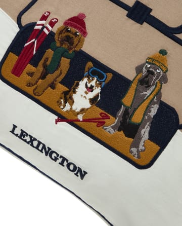Dog lift øko. bomuld twill pudebetræk 50x50 cm - Beige-white - Lexington
