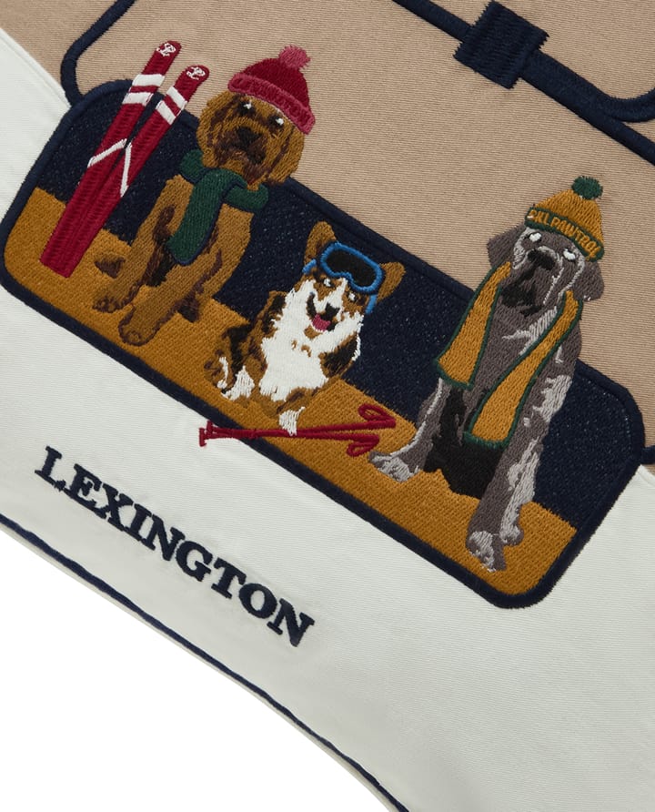 Dog lift øko. bomuld twill pudebetræk 50x50 cm, Beige-white Lexington