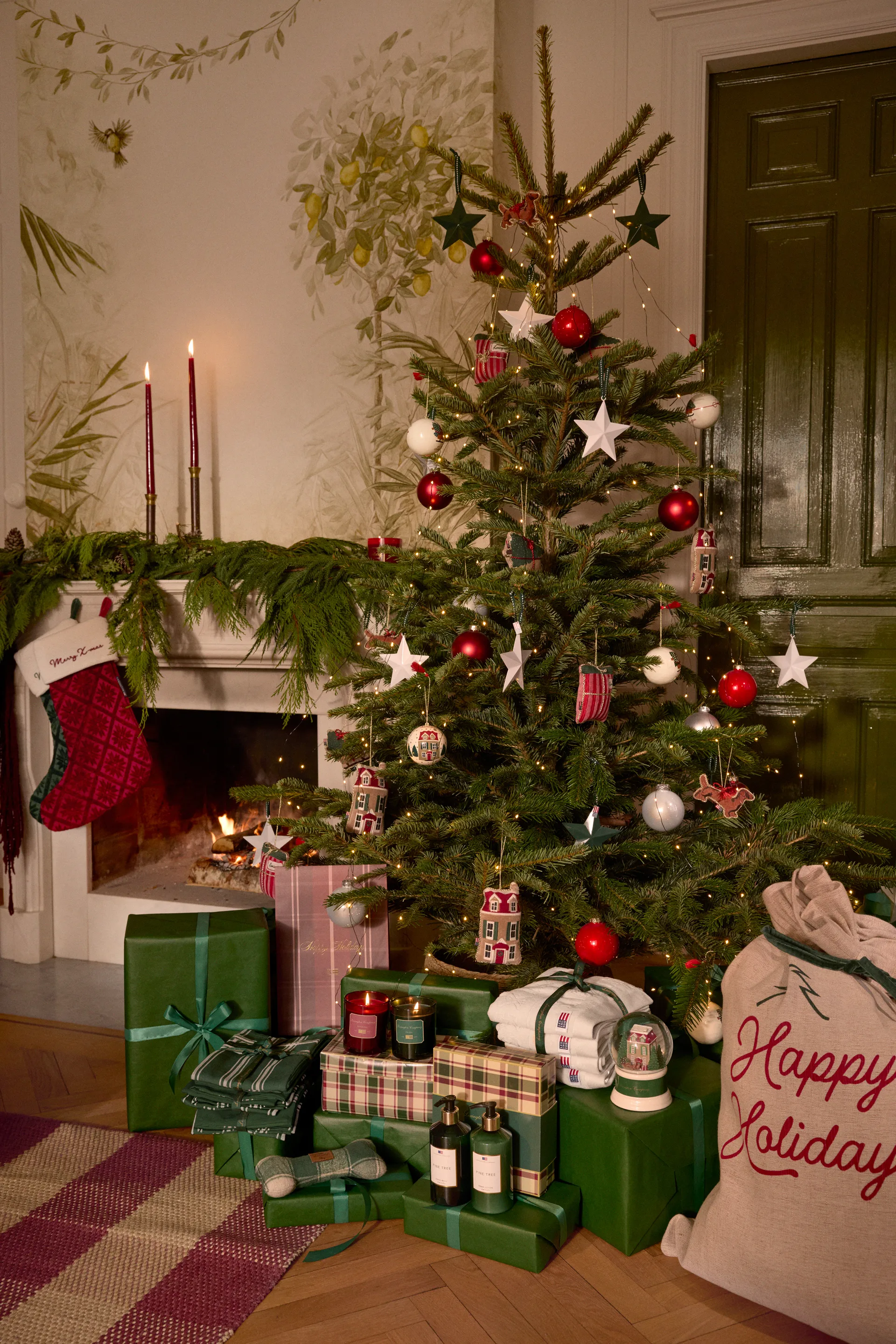 Dog sleigh økologisk bomuld julevedhæng, Multi Lexington