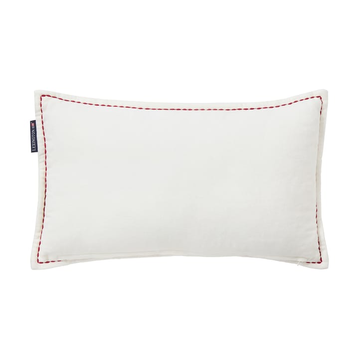 Dog sleigh økologisk bomuldsfløjl pude 30x50 cm, White Lexington