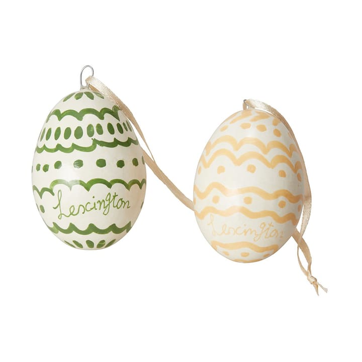 Easter Eggs in Papier Maché påskeophæng 2-pak - Green-yellow - Lexington