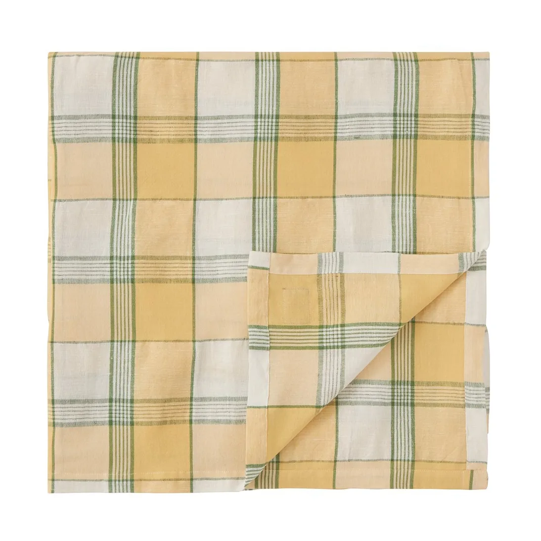 Easter Linen/Cotton borddug 150x250 cm, Yellow-green Lexington