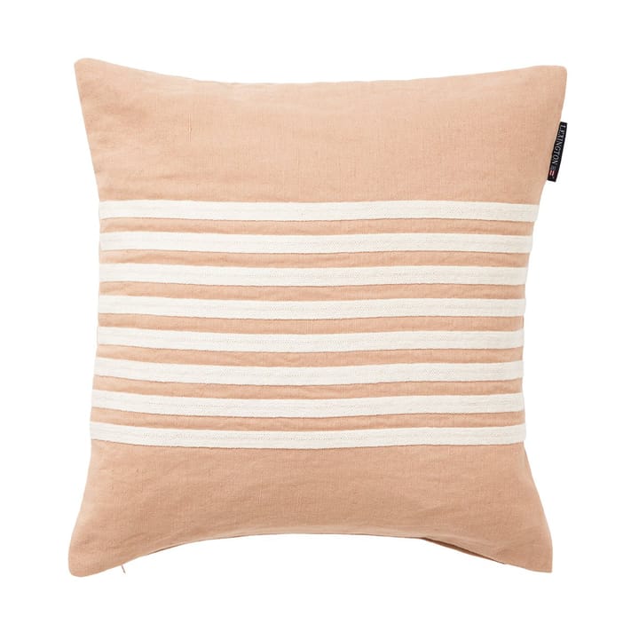 Emboidery Striped Linen/Cotton pudebetræk 50x50 cm - Beige-white - Lexington